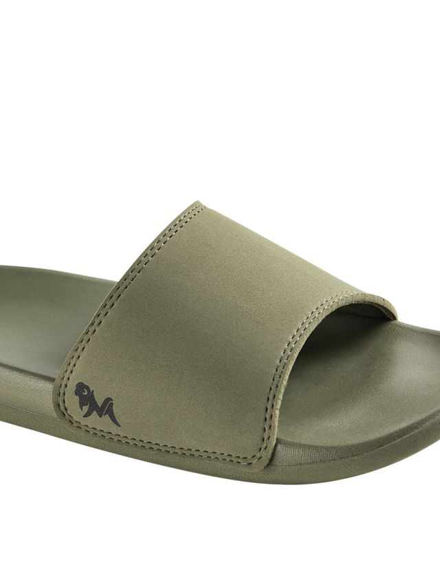 Neemans Unisex Eco Slides - Olive Green | UK 8