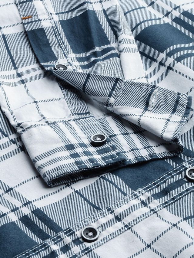 The Indian Garage Co Men's Slim Fit Checked Casual Shirt | White - S