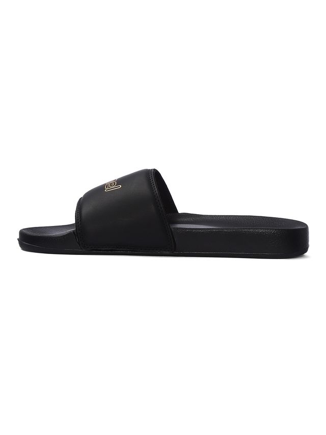 hummel Classic lightweight slides for Men with Cushioned Sole and Arch Support | Green & Black | 9
