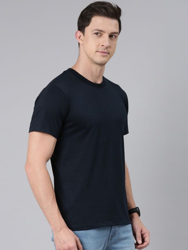Rupa Jon Men's Round Neck T-Shirt Style | RJ 901 | Navy - XL