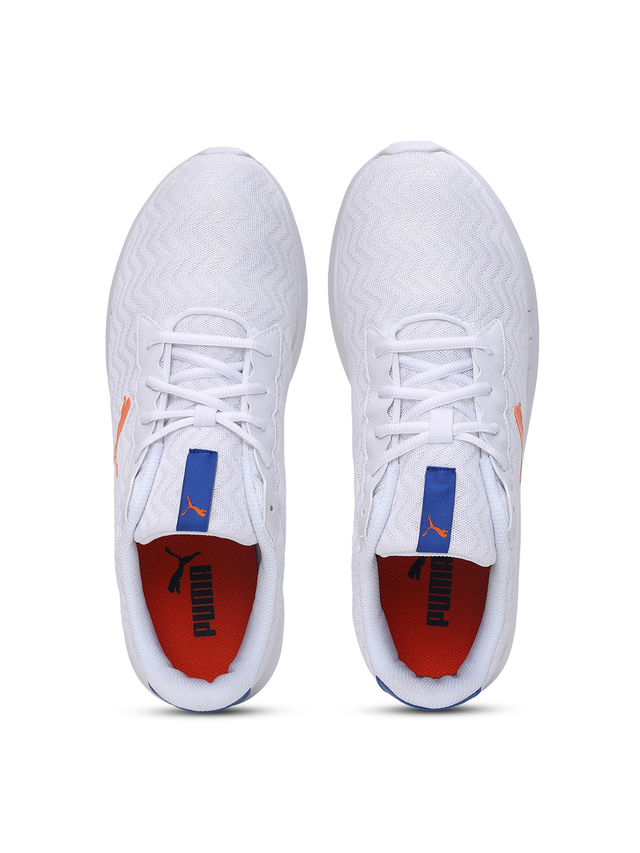 Puma Men's Glory Shoes | White, Victoria Blue and Vibrant Orange - UK 9
