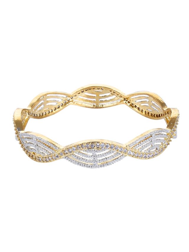 Youbella Traditional Jewellery Gold Plated And Ad Bangle Set For Women (Golden)(Ybbn - 9010B - 2.6)
