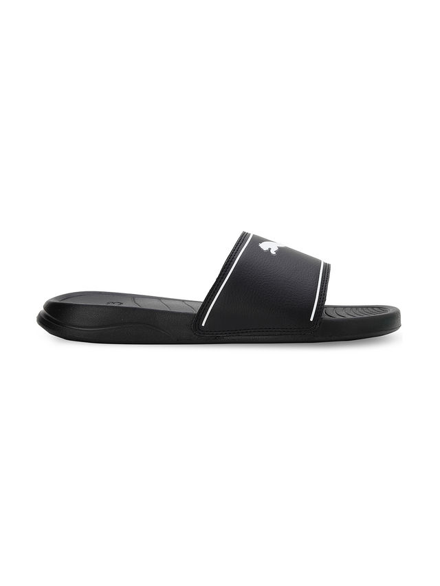 Puma Marine Unisex Slides | Black- White-Castlerock | Size - UK 6