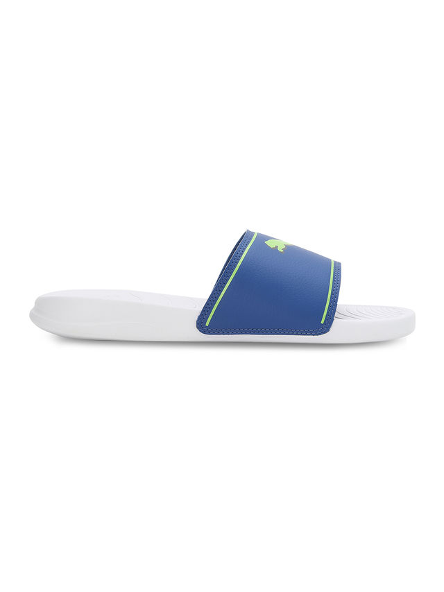 Puma Marine Unisex Slides | White-New Navy-Fizzy Apple | Size - UK 6