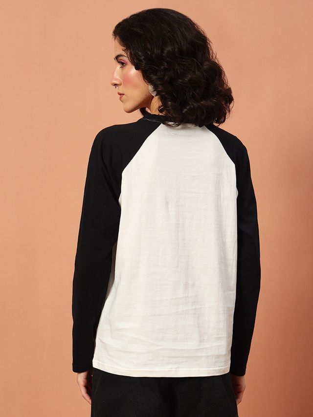 The Dry State Women's Black & Off White T-shirts WTSH | 1745A | L