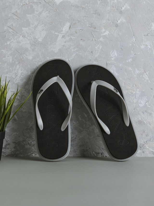 Neemans Unisex Eco Classic Slippers | Black with Grey - UK 8