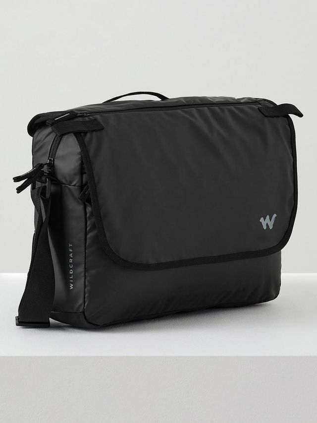 Wildcraft Unisex Polyester 10 L Top Handle Messenger Bag | Matte Black - Free Size