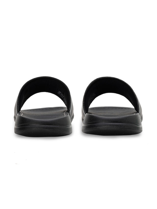 Puma Marine Unisex Slides | Black- White-Castlerock | Size - UK 8