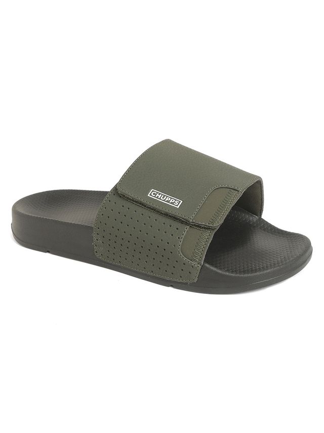 Chupps Solid Hues Black - Olive Men's | Casual Slider UK8