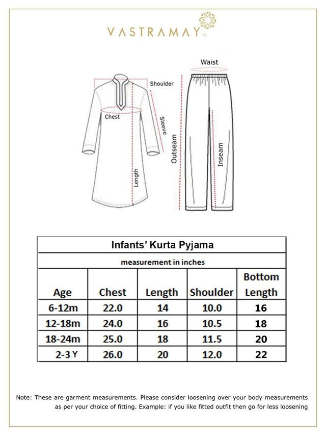 Vastramay Infant Kurta Pyjama Set and For Kids | Multicolour | 2 - 3 years