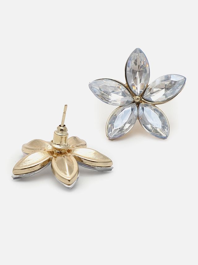 Sohi Silver Plated Designer Stone Stud For Women's