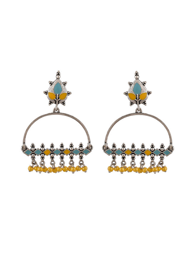 Voylla Bagh E Fiza Yellow Beads Earrings