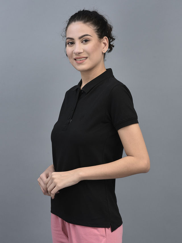 Dollar Women Polo T-shirt - Black | Premium Cotton | L