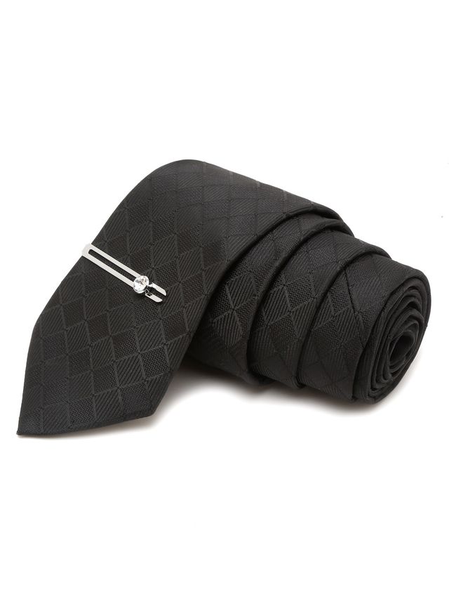 Louis Stitch Men's Silk Necktie Set | Black - Standard