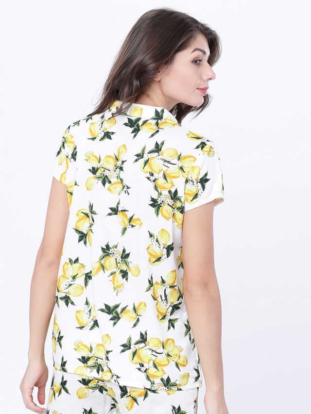 Tokyo Talkies Women's Casual Shirt | Yellow and Green - L