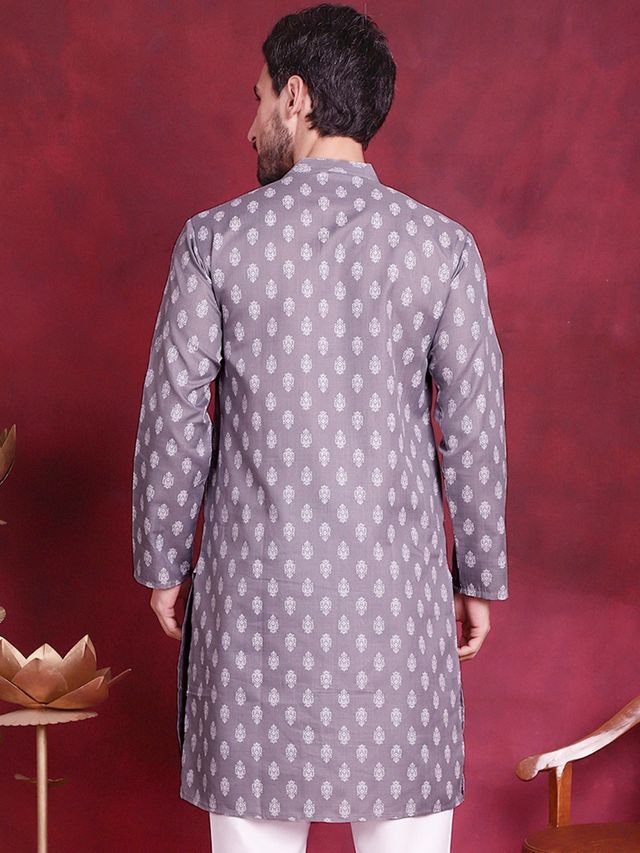 Jompers Men's Kurta | Ko 650 | Dark Grey - S