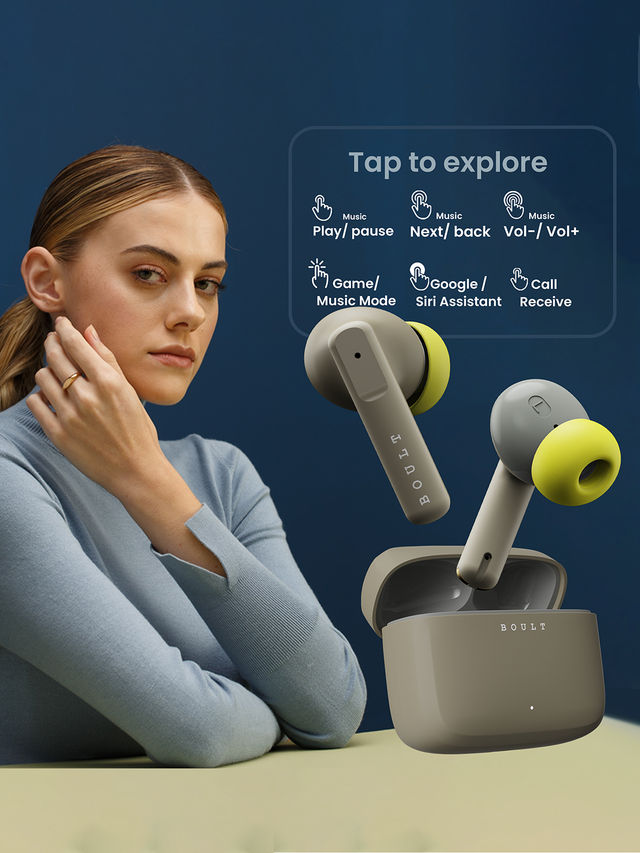 Boult Audio Octave | 60Hr Battery | Quad Mic Enc | 50Ms Ultra Low Latency | 5.3 Bluetooth | Green