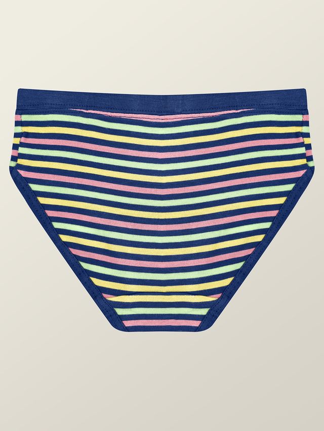 XY Life Hipsters for Girls, Tencel Modal, Antimicrobial - Multi Stripes | 11-12Y| Pack Of 3 Panty