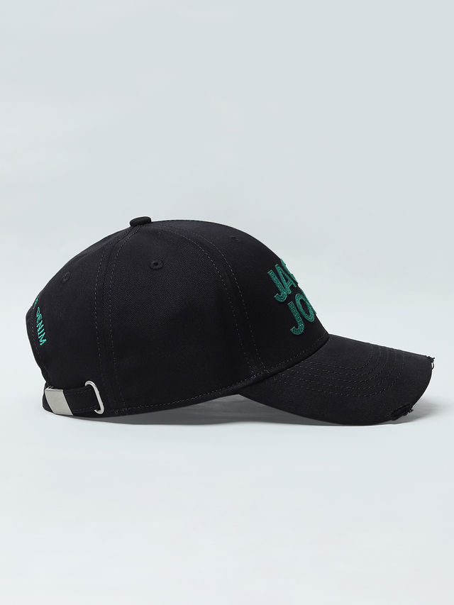 Jack & Jones Men's Cotton Baseball Cap | Black - One Size