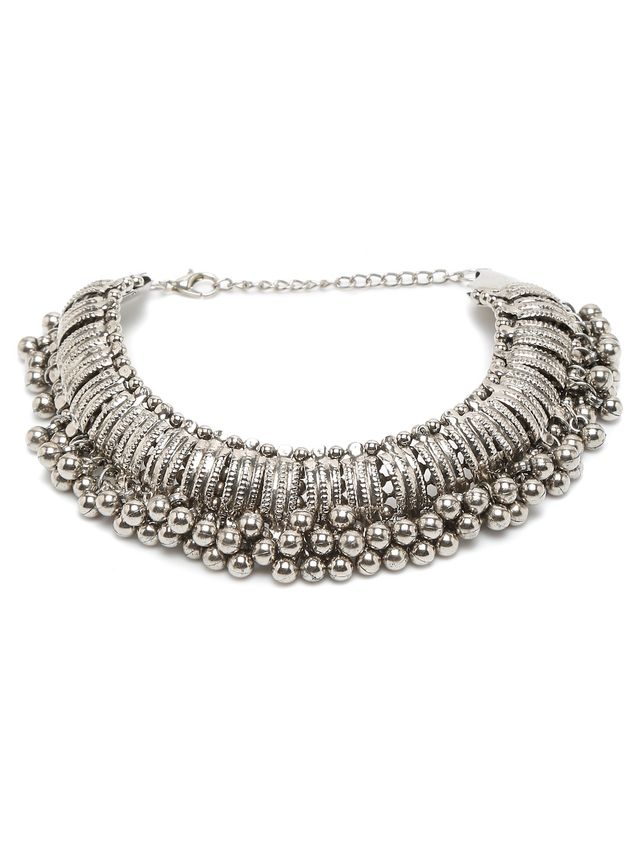 Youbella Jewellery German Tribal Stylish Handmade Anklets For Girls And Women (Silver)(Ybank - 60027)