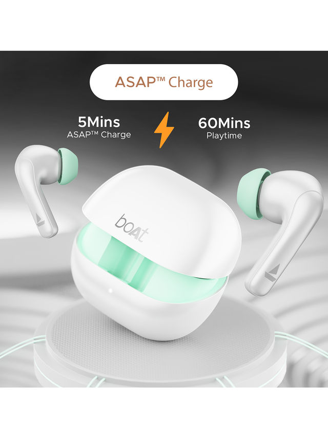 boAt Airdopes 155 Tws Earbuds W/ 40h Playtime, in-ear Detection, Quad Mics Enx Tech(Ivory White)