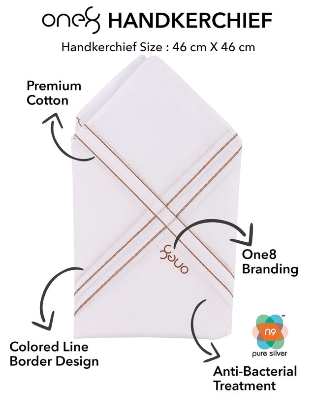 One8 Unisex Solid Polyester Handkerchief | Blue - Free Size