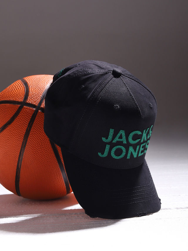 Jack & Jones Men's Cotton Baseball Cap | Black - One Size
