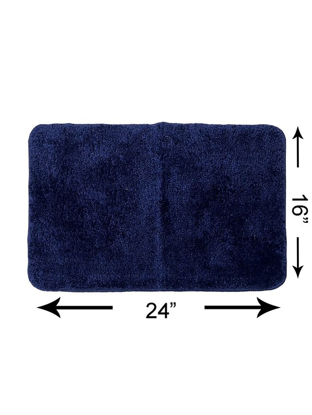 Bianca Soft Cotton Anti Slip Bath Mat | Medium | Benz Solid | Navy Blue