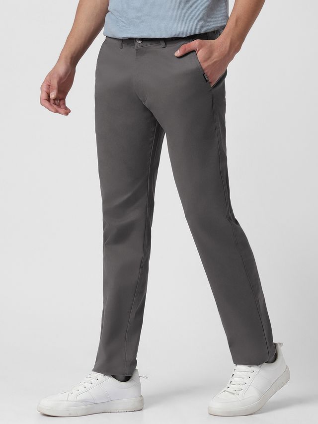 Urbano Fashion Men's Chinos Trousers Cotton Slim Fit Casual Stretch | Dark Grey | 36