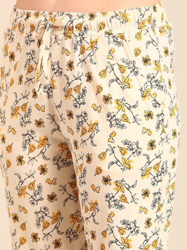 Pepe Jeans Premium Cotton Night Suit | Soft And Comfortable, Antique Floral, L