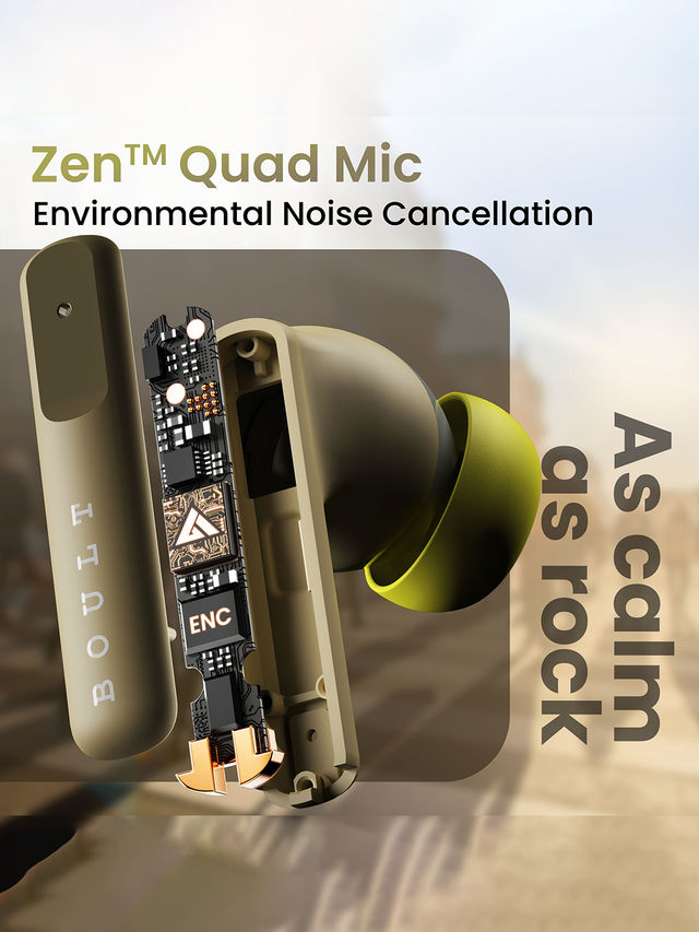 Boult Audio Octave | 60Hr Battery | Quad Mic Enc | 50Ms Ultra Low Latency | 5.3 Bluetooth | Green