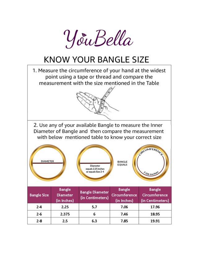 Youbella Traditional Jewellery Gold Plated And Ad Bangle Set For Women (Golden)(Ybbn - 9010B - 2.6)