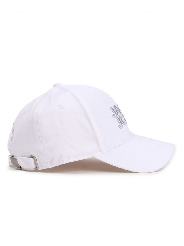 Jack & Jones Unisex Cotton Baseball Cap | White - One Size