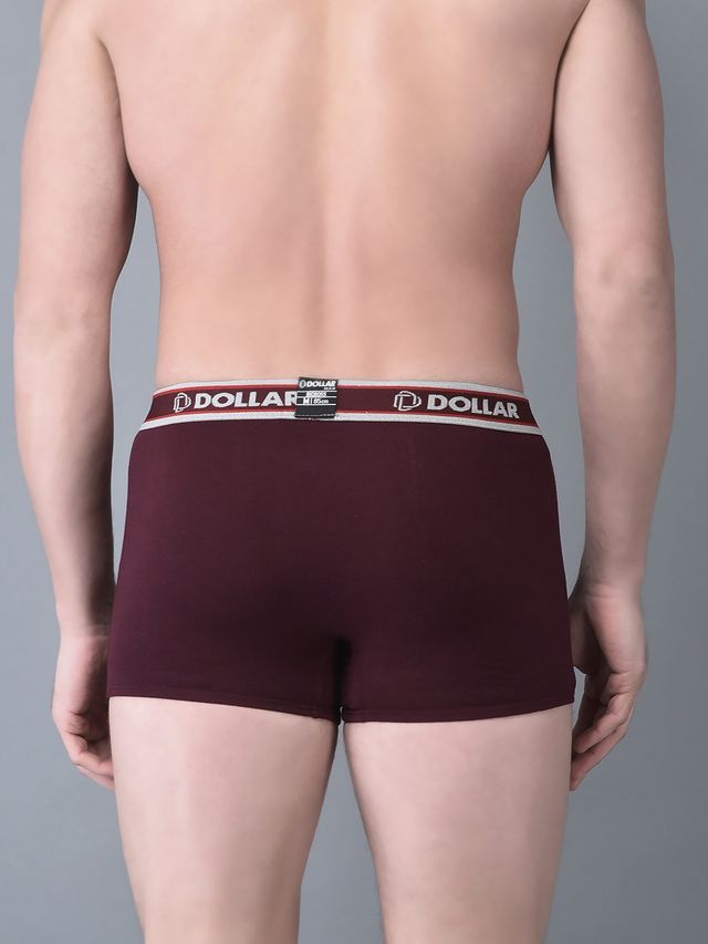 Dollar Bigboss Men's Solid Combed Cotton Trunk | Colour May Vary - L