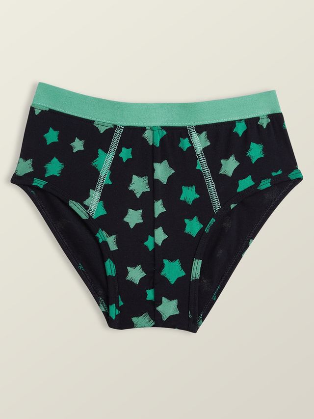 XY Life Briefs for Boys, Tencel Modal, Antimicrobial - Saturn+Green Stars | 9-10Y| Pack Of 2