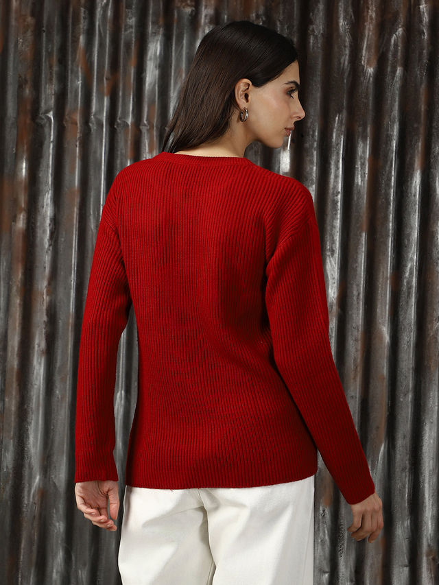 High Star Women's Relaxed Fit Pullover | Red - S