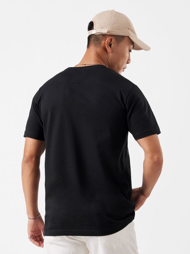 The Souled Store Men's Regular Solids- Black T-Shirts | Black | S