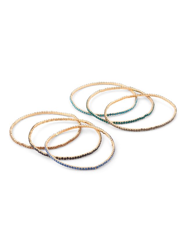 Accessorize London Women's Multi Tiny Cupchain Stretch Bracelet Pack Of 6 - Blue
