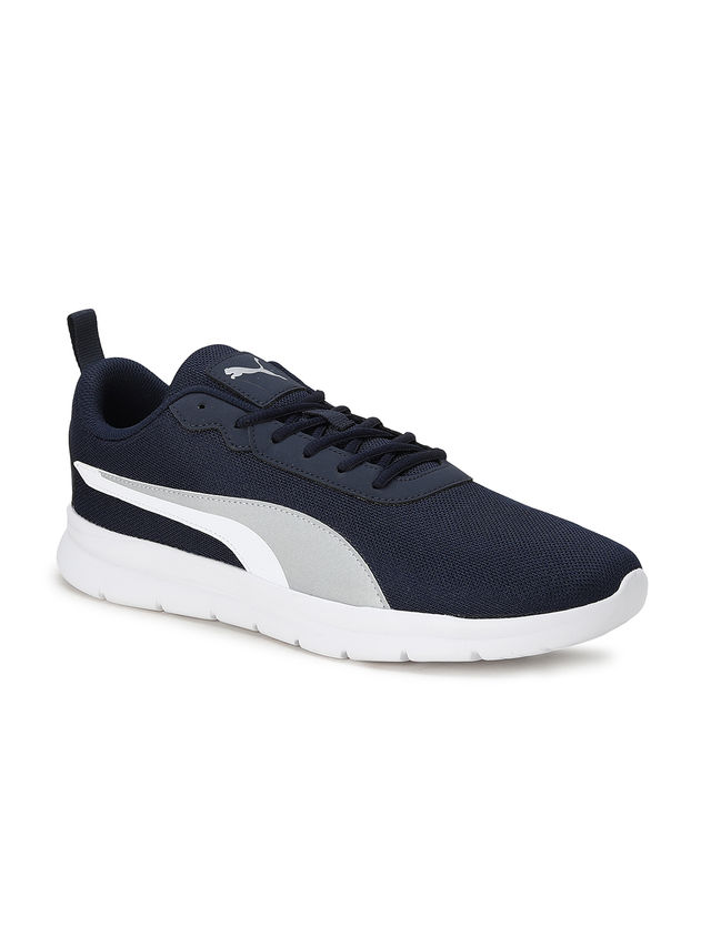 Puma Men's Supreme Comfort Running Shoes | Navy Blazer, White and Silver - UK 7