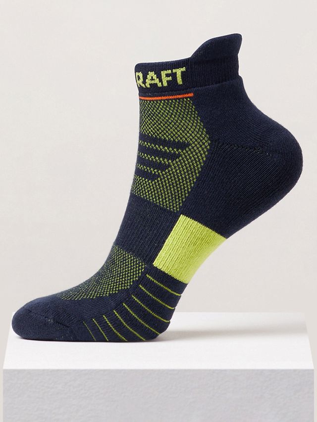 Wildcraft Men's Solid Cotton Low Ankle Socks | Navy and Yellow - Free Size