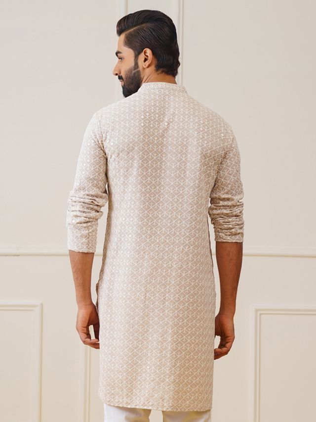 Jompers Men's Kurta | Ko 5005 | Beige - L