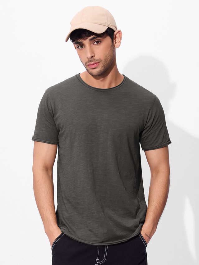 The Souled Store Men's Regular Rockstar T-Shirt- Graphite Grey T-Shirts | Grey | 2XL