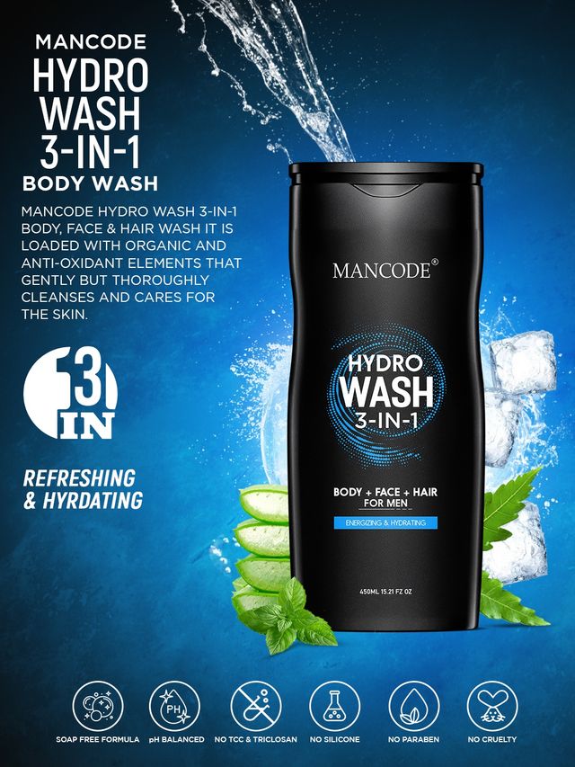 Mancode 3 In 1 Hydro Body Wash