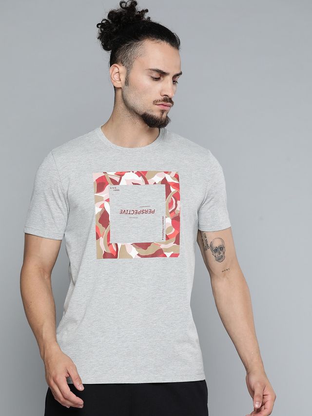 Alcis Men's Round Neck T-shirt | Light Grey - S