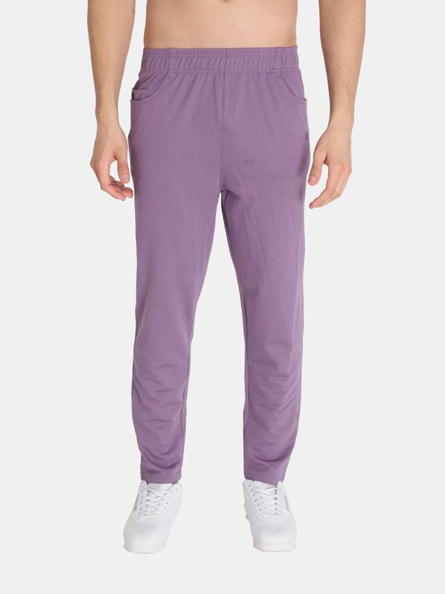 Chkokko Men Solid Casual Track Pant Regular Fit Lower With Pocket Purple Size - S