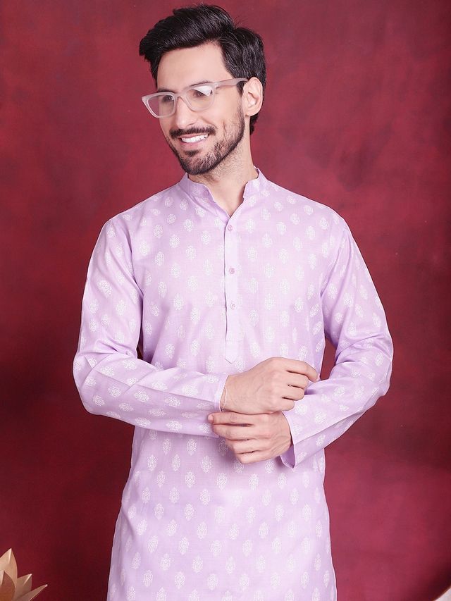 Jompers Men's Kurta | Ko 650 | Purple - S