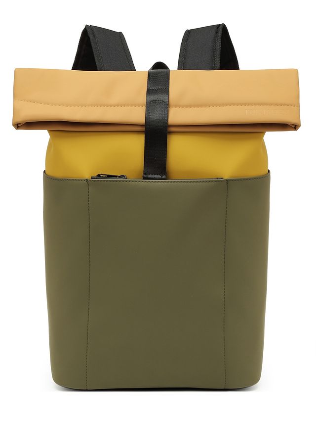 Fur Jaden Unisex Canvas and Vegan Leather 15 L Laptop Backpack | Green - 14 Inches