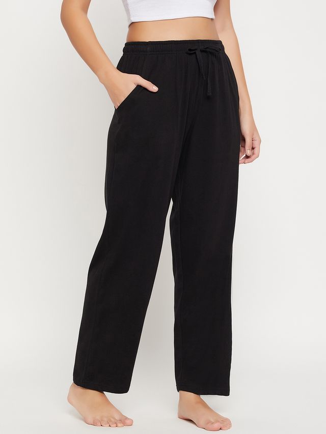 Clovia Women's Cotton Rich Pyjama | Black - S
