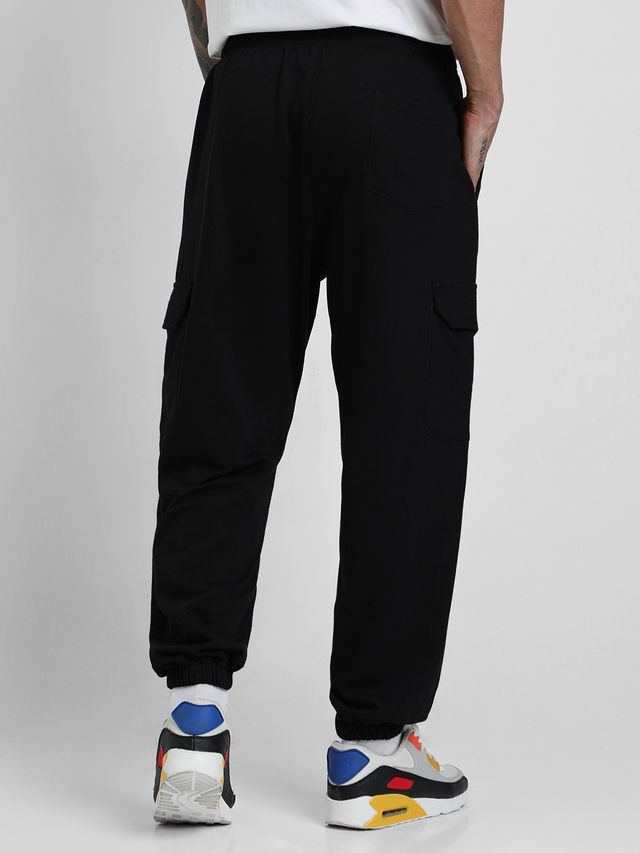 VEIRDO Men's Solid Regular Cargo with Side Pocket | VDMBW0300002 | Black - M