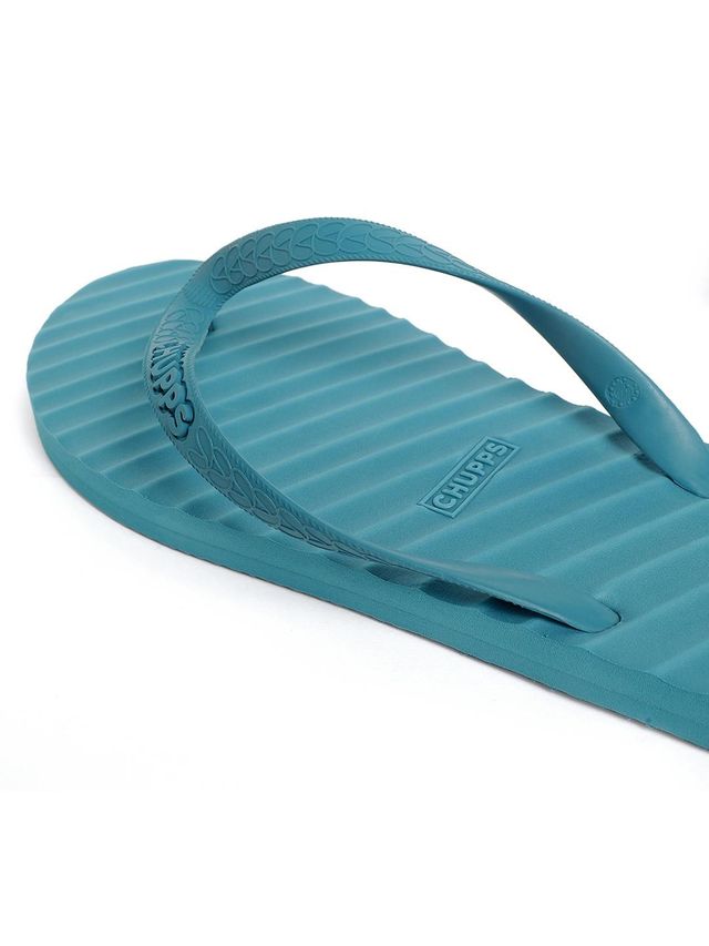 Chupps Unisex Imported Banana Leaf Monocrome Blue Lightweight Flip Flops & Slider - Size- UK 5